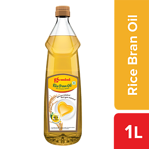 Gemini Refined Rice Bran Oil, 1 L Bottle 
