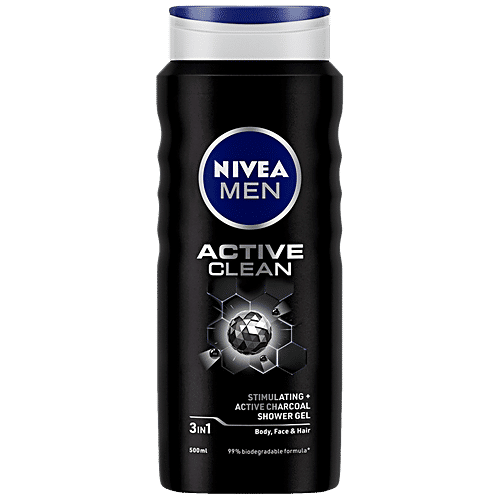 Buy NIVEA MEN Active Clean Shower Gel With Active Charcoal For Body