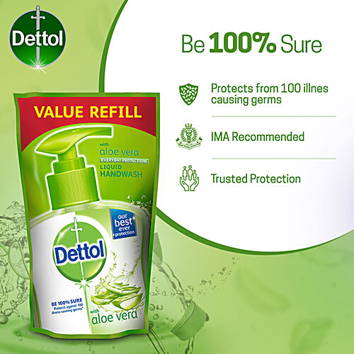 Dettol Liquid Handwash - with Aloe Vera, Protects Against 100 Illness Causing Germs, 175 ml (Pack Of 3) 