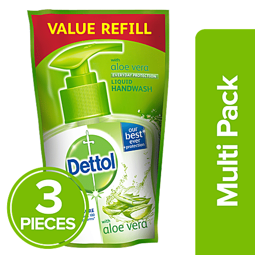 Dettol Liquid Handwash - with Aloe Vera, Protects Against 100 Illness Causing Germs, 175 ml (Pack Of 3) 