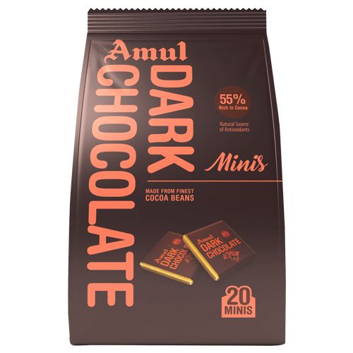 Amul Chocolate - Dark, Minis, Gable Top, 100 g  
