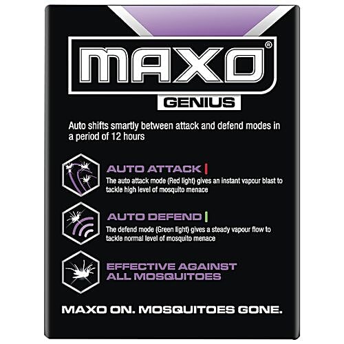 Maxo Genius Mosquito Repellent Machine - Automatic, Powered by Intelli Chip 2.0, 35 ml (1 Machine + 1 Refill) 