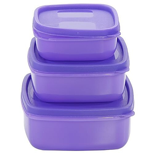 Buy Mastercook Container Flat, Square Shape, Blue Online at Best
