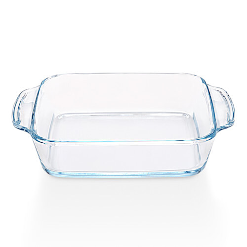 Borosil Square Dish With Handle - IH22DH16180, 800 ml Microwave & Dishwasher Proof