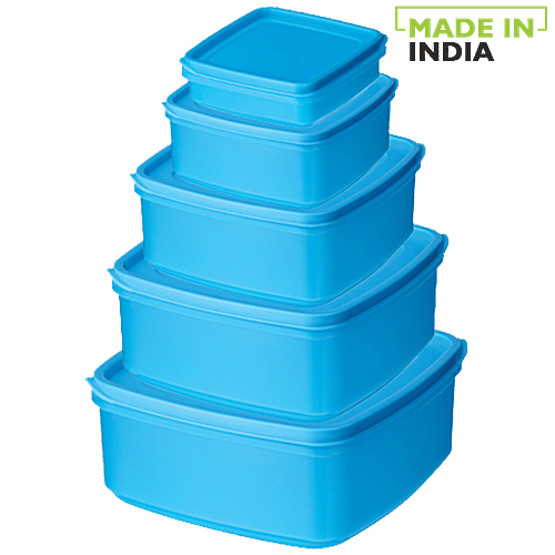 Ratan Modular Plastic Container - Small, Blue, Super Seal, 22435, 5 pcs  