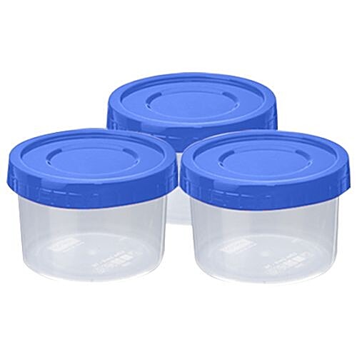 Ratan Food Storage Plastic Container - Ezee Lock, 17621, 300 ml (Set of 3) 