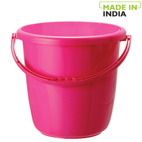 Ratan Plastic Bucket With Handle - Pink, Super Saver, 10300PK, 25 L  