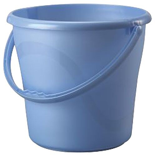 Ratan Plastic Bucket With Handle - Blue, Frosty, Alto, 10690AB, 14 L  