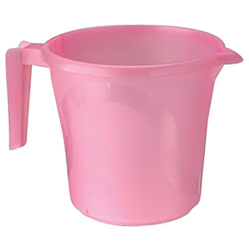 Ratan Plastic Mug With Handle - Pink, Frosty, 15080PK, 1 L  