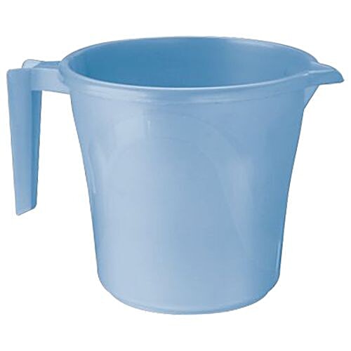 Ratan Plastic Mug With Handle - Blue, Frosty, 15080B, 1 L  