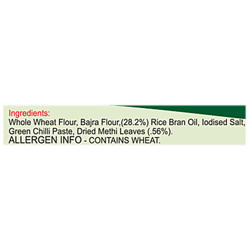 Tasties Healthy Khakhra Pearl Millet Methi Bajra Methi, 180 g  