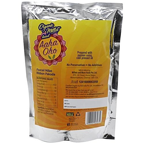 Aaha Oho Organic Snack - Foxtail Millet Ribbon Pakoda, 250 g  
