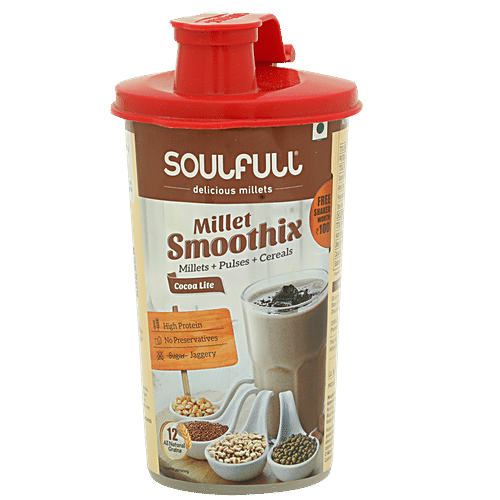 Tata Soulfull Smoothix - Cocoa Lite, Shaker, 60 g  No Preservatives, High Protein