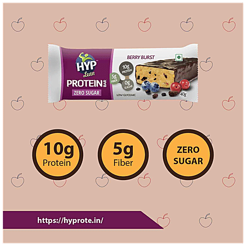 Hyp Protein Bar - Sugar Free, Berry Burst, 40 g  Low Glycemic