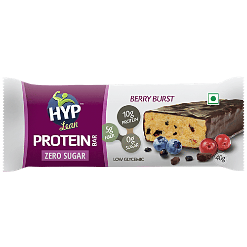 Hyp Protein Bar - Sugar Free, Berry Burst, 40 g  Low Glycemic