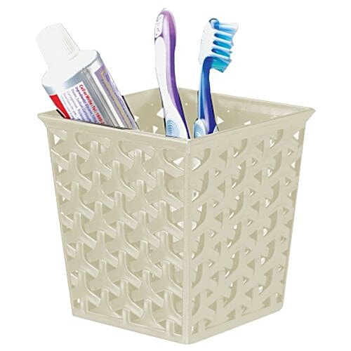 Ratan Multipurpose Cutlery Holder - Square, Off Ivory, Florina, 1 pc  