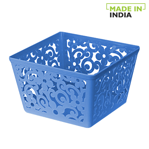 Ratan Basket - Multi Utility, Blue, Fancy, 1 pc  