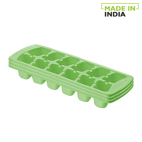 Ratan Ice Cube Tray - Green, 3 pcs  