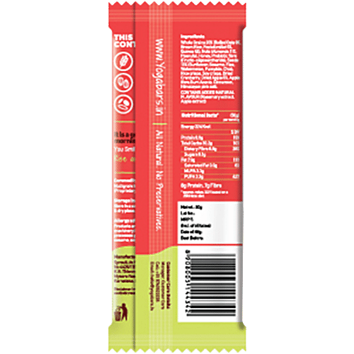 Yoga Bar Breakfast Protein Bar - Apple Cinnamon, Healthy Snack, Rich In Protein & Fibre, 50 g  Fibre & Protein Rich