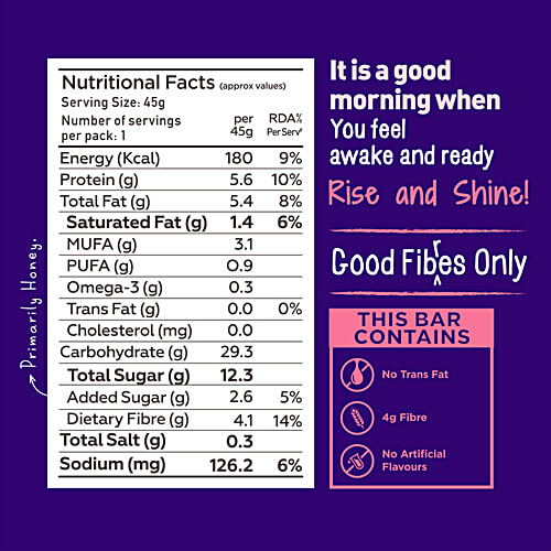 Yoga Bar Apricot Fig Protein Bar, 50 g  Fibre & Protein Rich