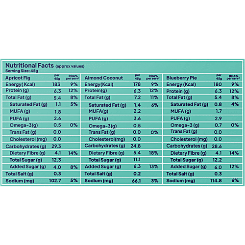 Yoga Bar Breakfast Protein Bars - Assorted Flavours, 270 g (6 x 45 g)