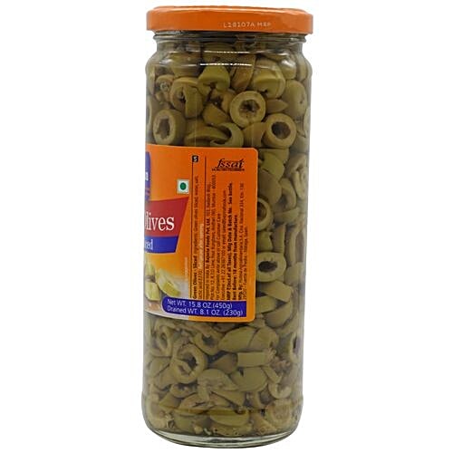 American Garden  Olives - Green, Sliced, Drained 15.8oz, 450 g  