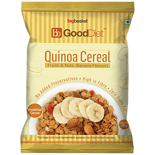 GoodDiet Quinoa Cereal With Fruits & Nuts - Banana Flavour, 30 g  