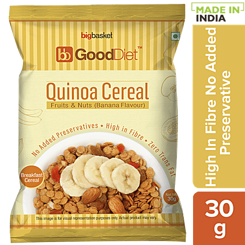 GoodDiet Quinoa Cereal With Fruits & Nuts - Banana Flavour, 30 g  