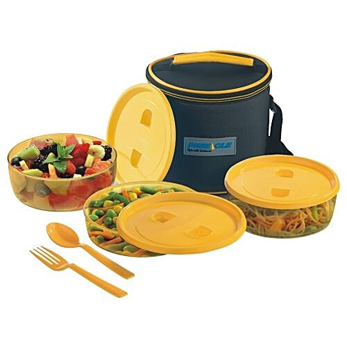 Pinnacle Pinnacle Pride Lunch/Tiffin Kit - Yellow, 3 pcs  