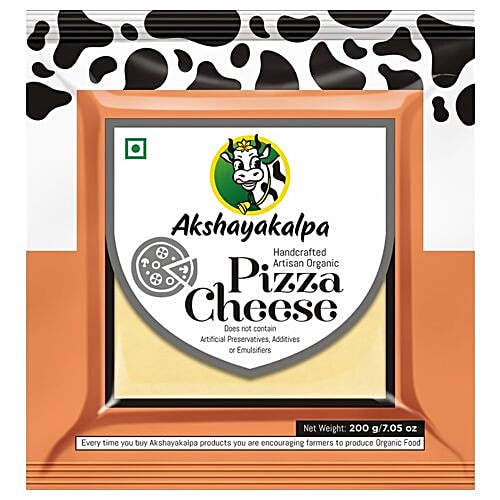 Akshayakalpa Cheese - Organic, Mozzarella/ Pizza Cheese, 200 g  