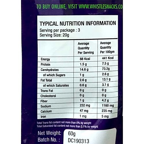 Whistle Roasted Makhana - Desi Chaat, 60 g  Gluten Free, Vegan