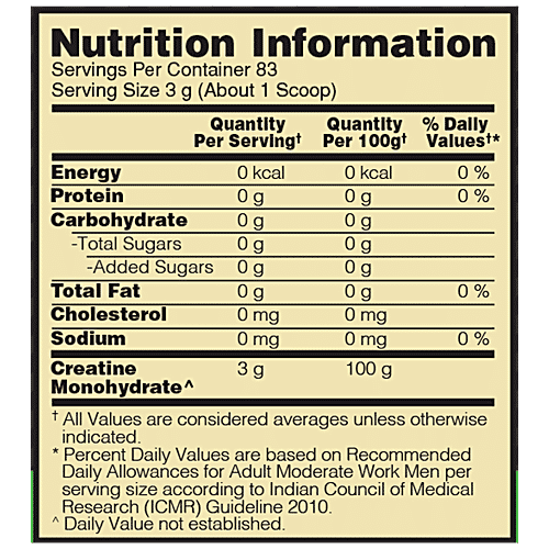 Optimum Nutrition Optimum Nutrition Micronised Creatine Powder - 3g Of Creatine Monohydrate Per Serve, Supports Athletic Performance & Power, Unflavoured, 250 g (83 Serves, 250 g (83 Serves)