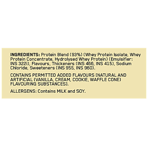 Optimum Nutrition Gold Standard Vanilla Ice Cream Whey Protein Powder, 907 g Pouch Muscle Support