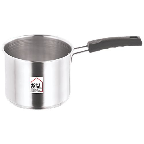 Kitchen Essentials Stainless Steel Milk Pan - Induction Base, Dishwasher Safe, 14 cm, With Handle, Home Zone, 1.1 L Dishwasher Safe