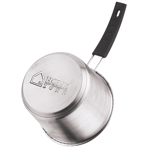 Kitchen Essentials Stainless Steel Milk Pan - Induction Base, Dishwasher Safe, 14 cm, With Handle, Home Zone, 1.1 L Dishwasher Safe