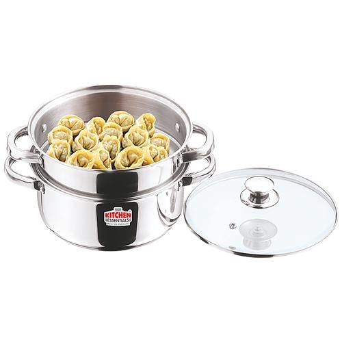 Buy Kitchen Essentials Induction Base Modak/Momo Maker - Silver, Multi  Utility Steamer Basket with Glass Lid 20 cm Cooking Pot 20 cm, Stainless  Steel Online at Best Price of Rs 849 - bigbasket