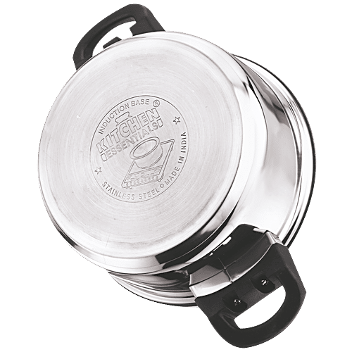 Kitchen Essentials Stainless Steel Dutch Oven - Cook & Serve, With Glass Lid, Induction Base, 20 cm, 3 L  