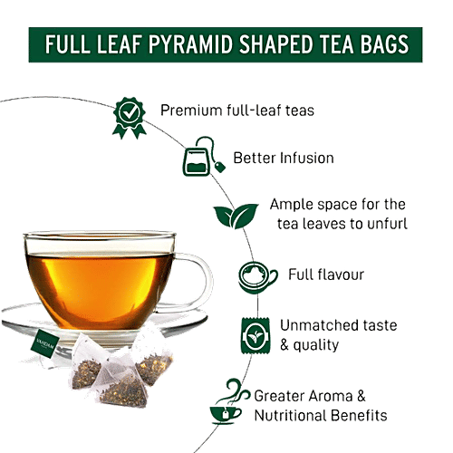 VAHDAM Organic Cardamom Masala Long Leaf Chai Tea, 30 g (15 Pyramid Bags x 2 g each) 
