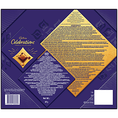 Cadbury Celebrations Premium Selections Assorted Chocolate Gift Pack, 247 g  Perfect for Gifting on Every Occasion, Premium Collection of Cadbury Chocolates
