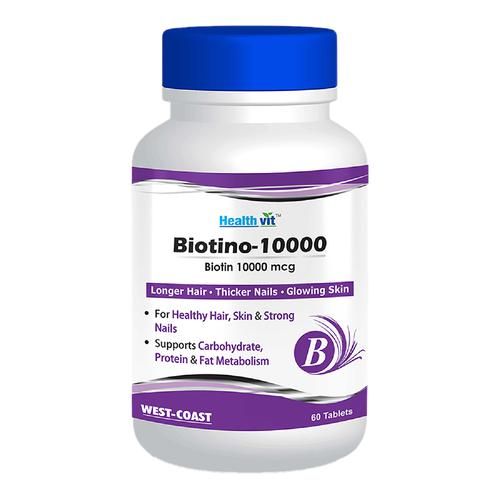 Buy Healthvit Capsules - Biotino-10000, 10, 000 mcg, For Hair, Skin & Nails,  Maximum Strength Online at Best Price of Rs 630 - bigbasket