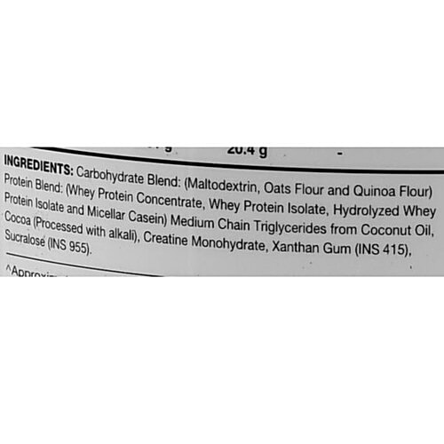 IN2 Mass Gainer - Rich Chocolate, 1.2 kg  Prevention Of Catabolism