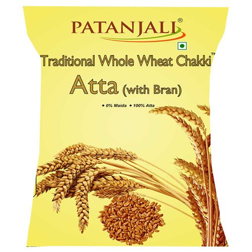 Patanjali Chakki Atta - Whole Wheat, Traditional, With Bran, 10 kg  