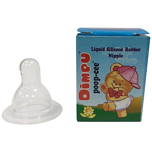 Dimpu Poop-Cee Bottle Nipples - Rubber, Silicone, Deluxe, 1 pc  