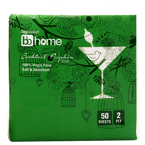 BB Home Cocktail Napkin - 2 Ply -100% Virgin Pulp/Paper, 50 Pulls  