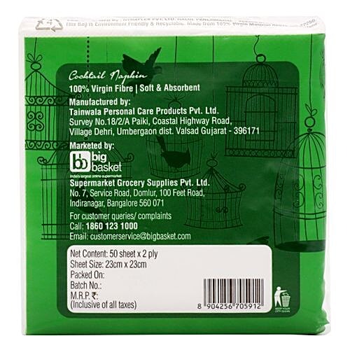 BB Home Cocktail Napkin - 2 Ply -100% Virgin Pulp/Paper, 50 Pulls  