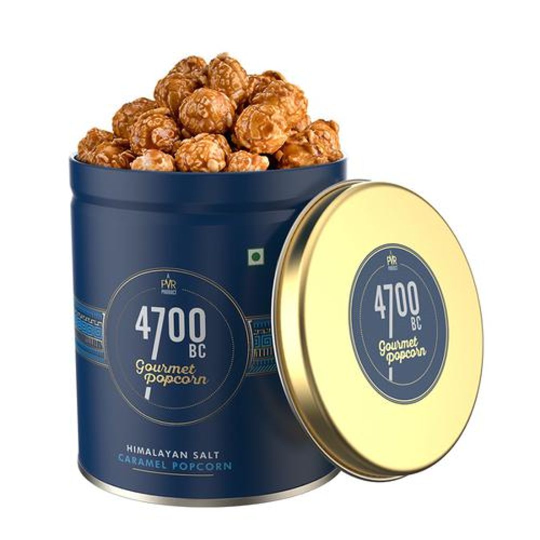 4700BC Himalayan Salt Caramel Gourmet Popcorn, 125 g Tin