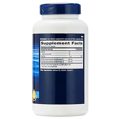 Buy GNC Dietary Supplement Salmon Oil, Omega3 Fatty Acids, Softgels