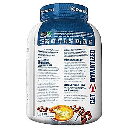 Dymatize Whey Protein - 100%, Cafe Mocha, Elite, 5 lbs  