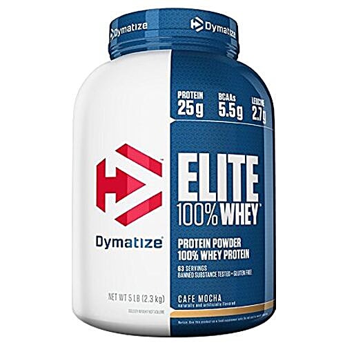 Dymatize Whey Protein - 100%, Cafe Mocha, Elite, 5 lbs  