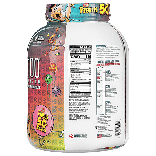 Dymatize ISO-100 Protein, Birthday Cake Pebbles, 5 lbs  